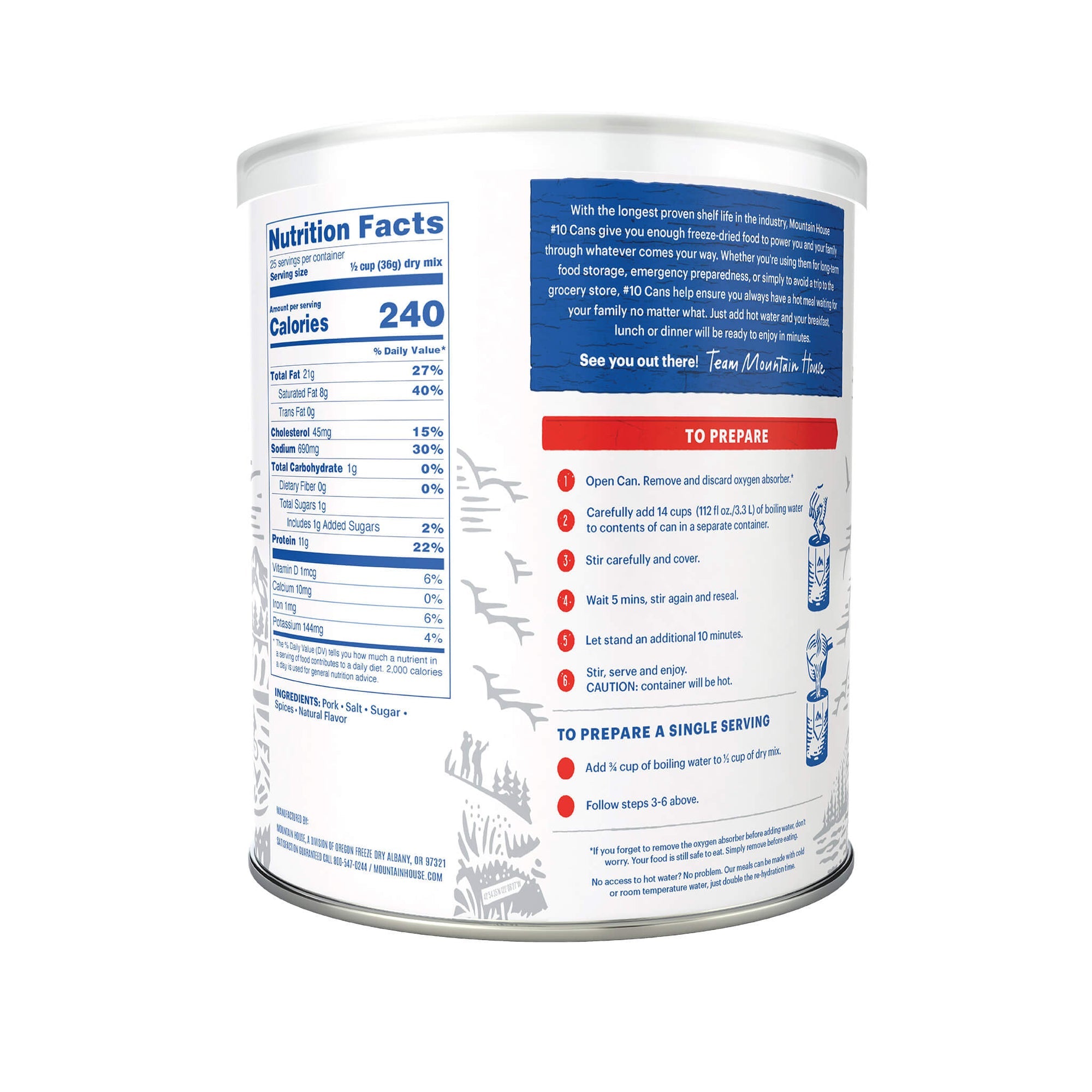 Freeze Dried Pork Sausage by Mountain House, #10 Can