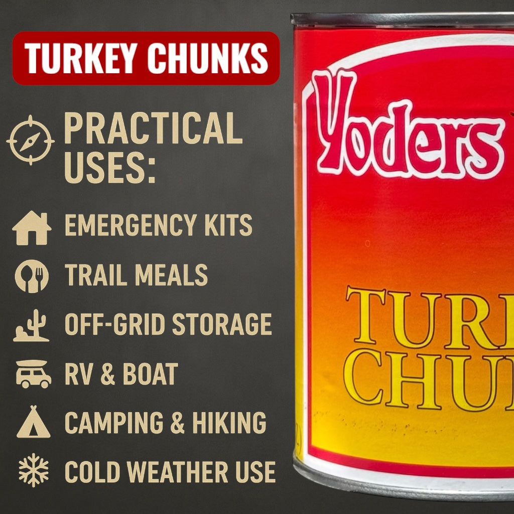 SINGLE CAN (28 oz) of Yoder's fresh real Canned Turkey Chunks