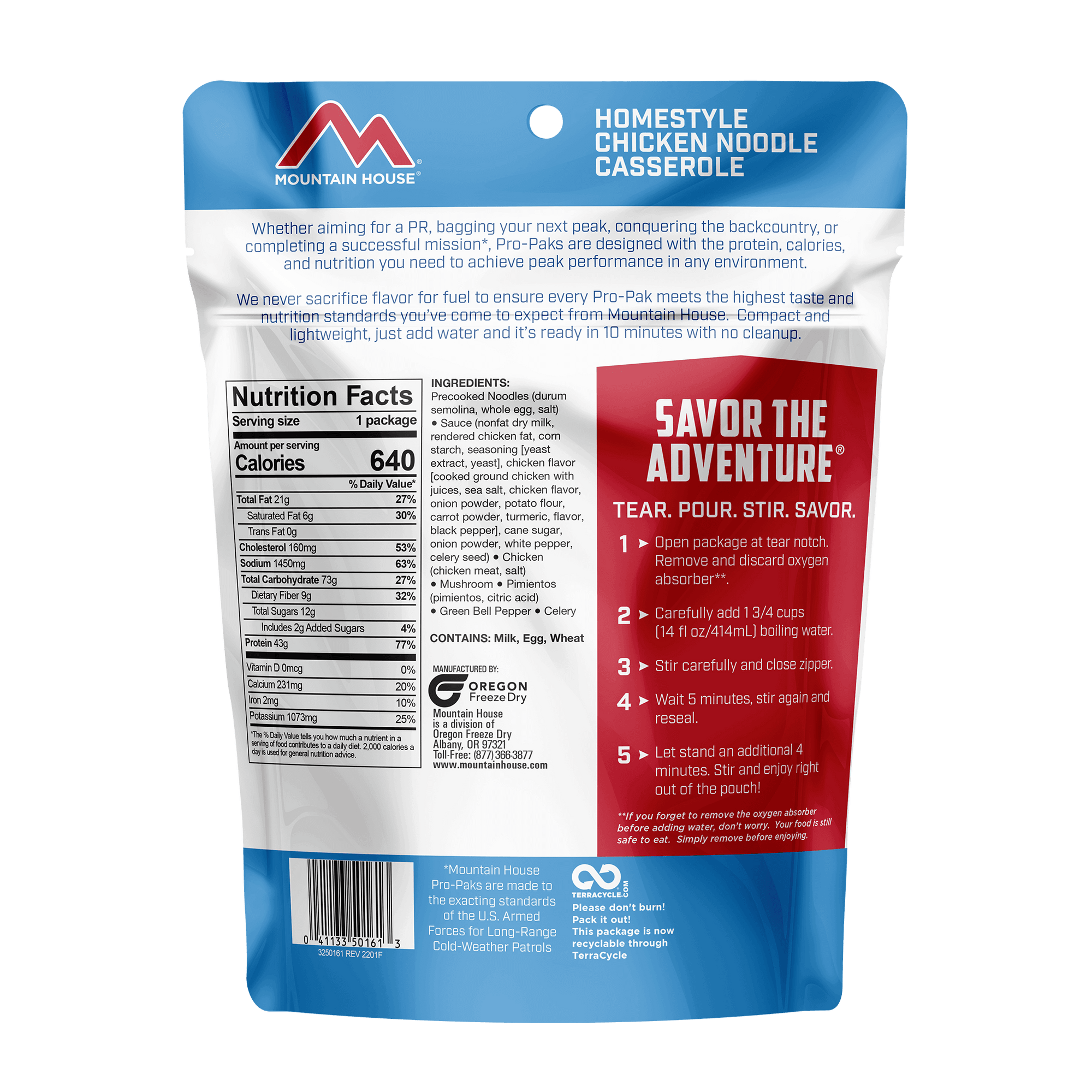 Homestyle Chicken Noodle Casserole, Freeze Dried, PRO PAK by Mountain House