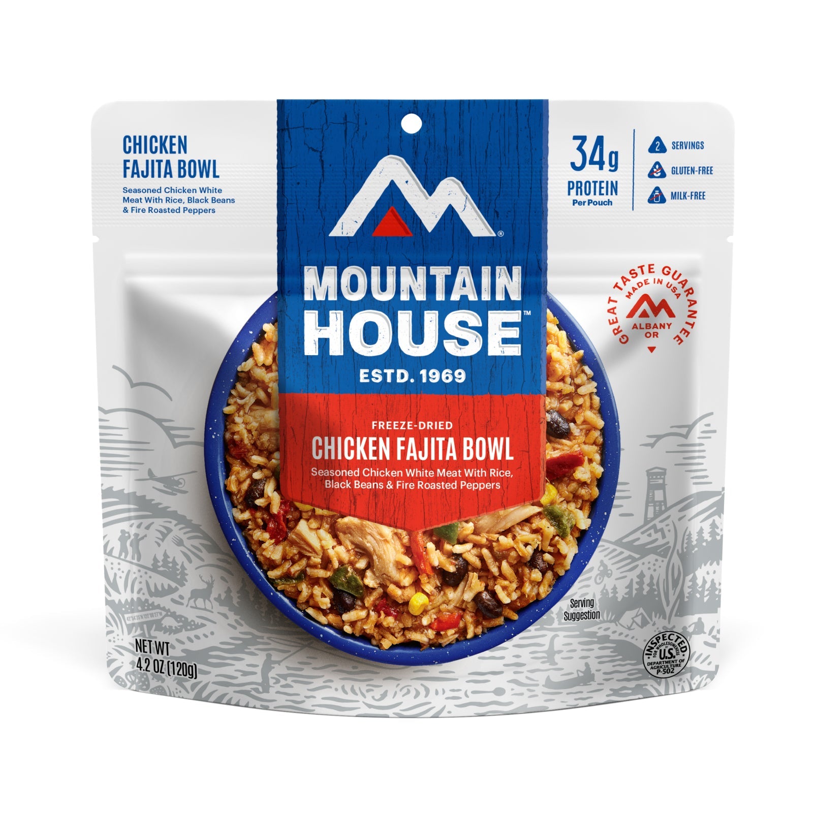 Freeze Dried Chicken Fajita Bowl, by Mountain House
