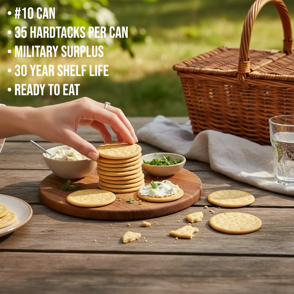 Military Surplus Hardtack Army Bread, Ready to Eat (#10 Can)