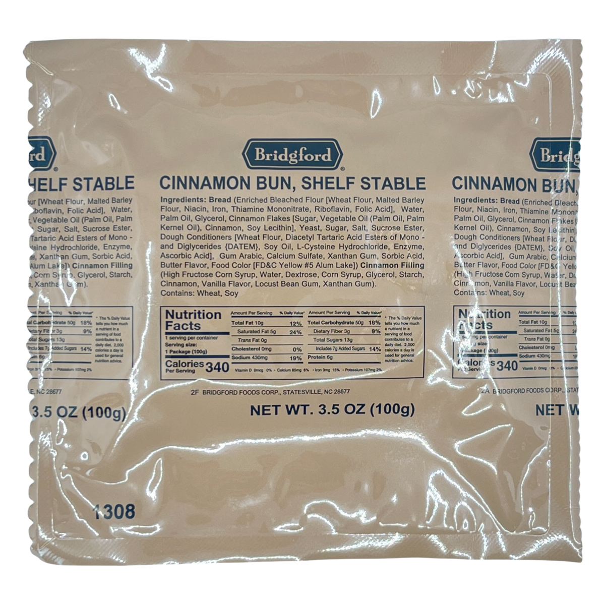 BULK MRE Dessert - 100 packs of Cinnamon Bun (Trans Fat Free)
