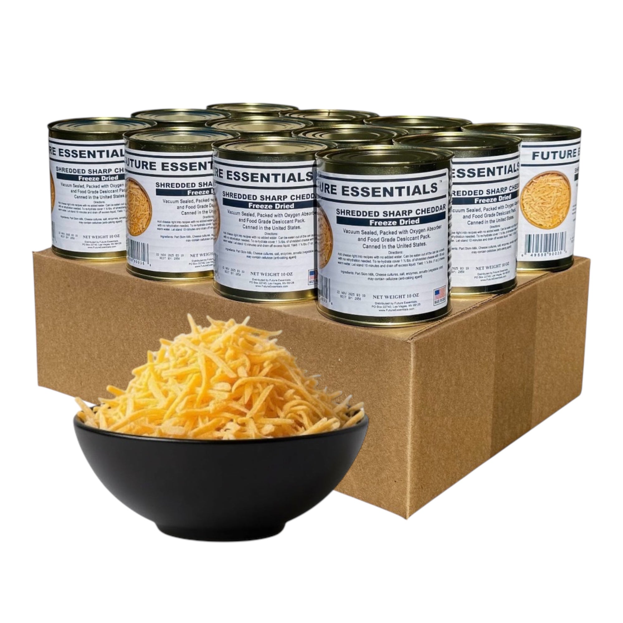 Future Essentials Freeze Dried Shredded Sharp Cheddar Cheese