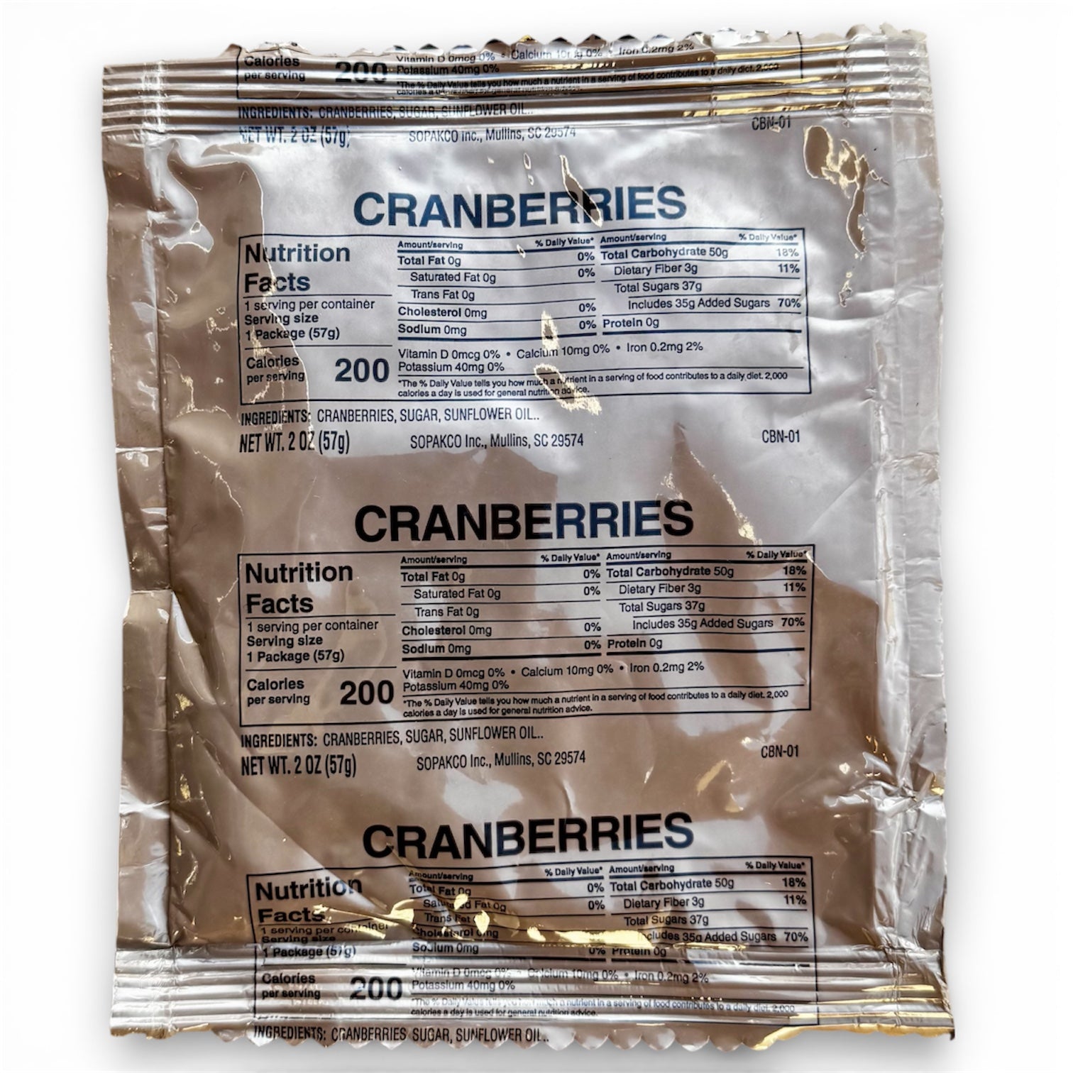 MRE Snack - Cranberries (Trans Fat Free)