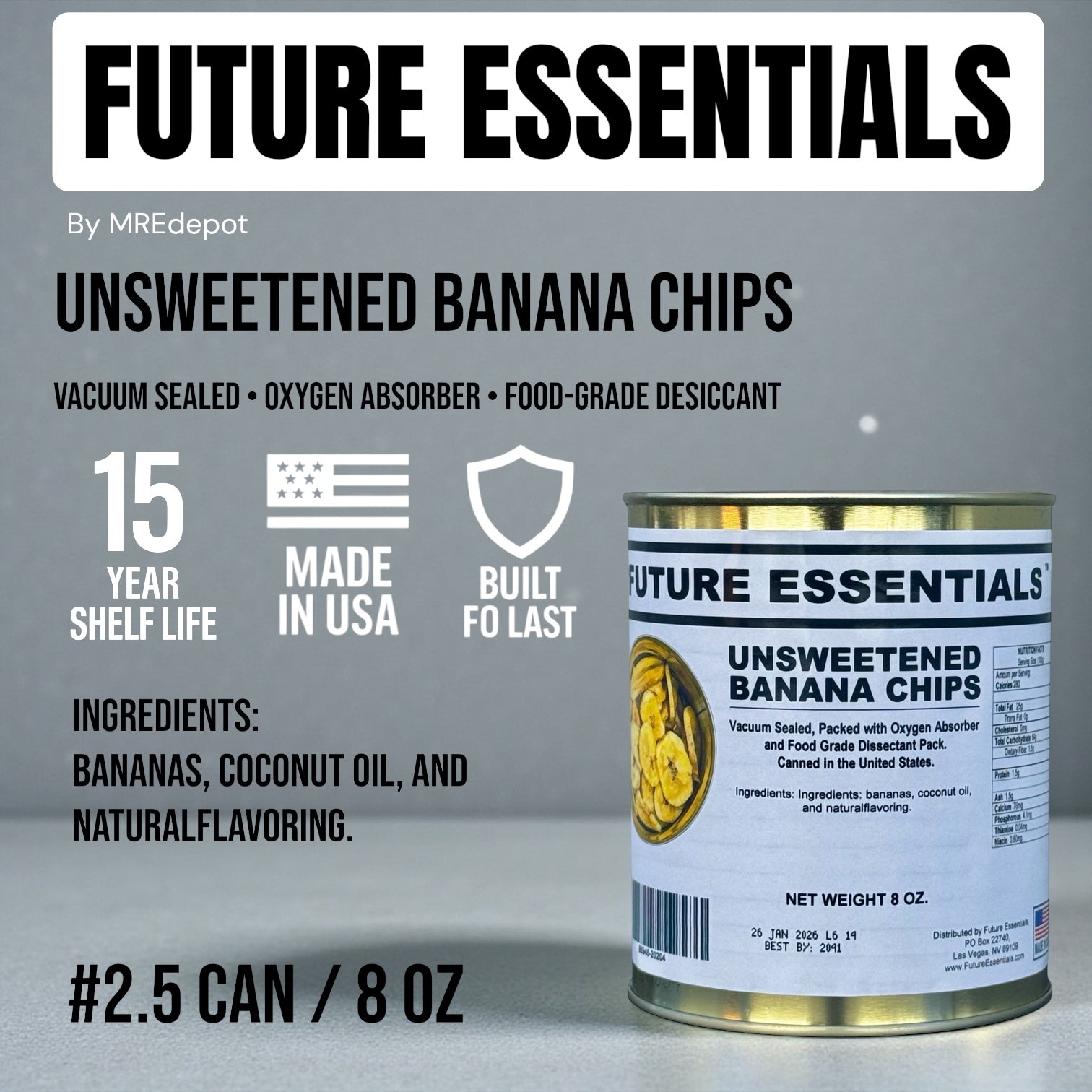 Future Essentials Dehydrated Unsweetened Banana Chips
