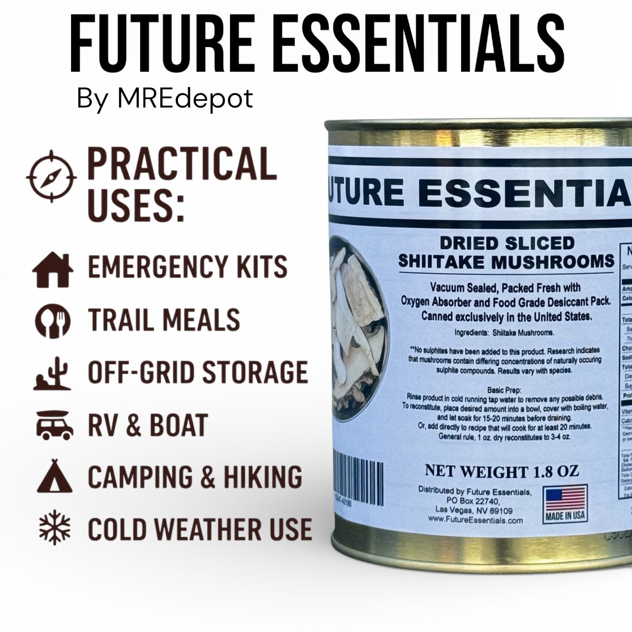 Future Essentials Dehydrated Sliced Shiitake Mushrooms