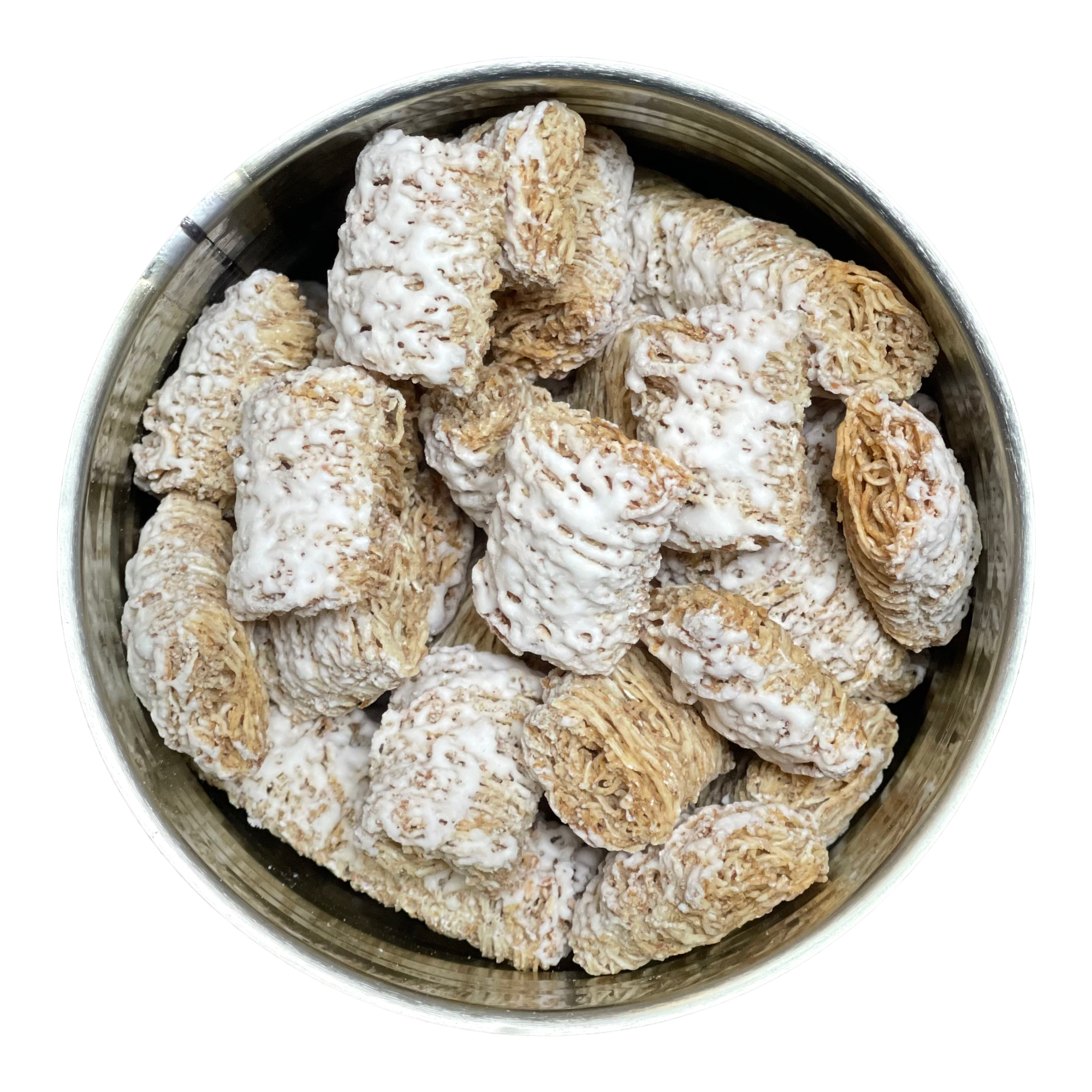 Future Essentials. Whole Grain Frosted Wheats Cereal. #2.5 Can