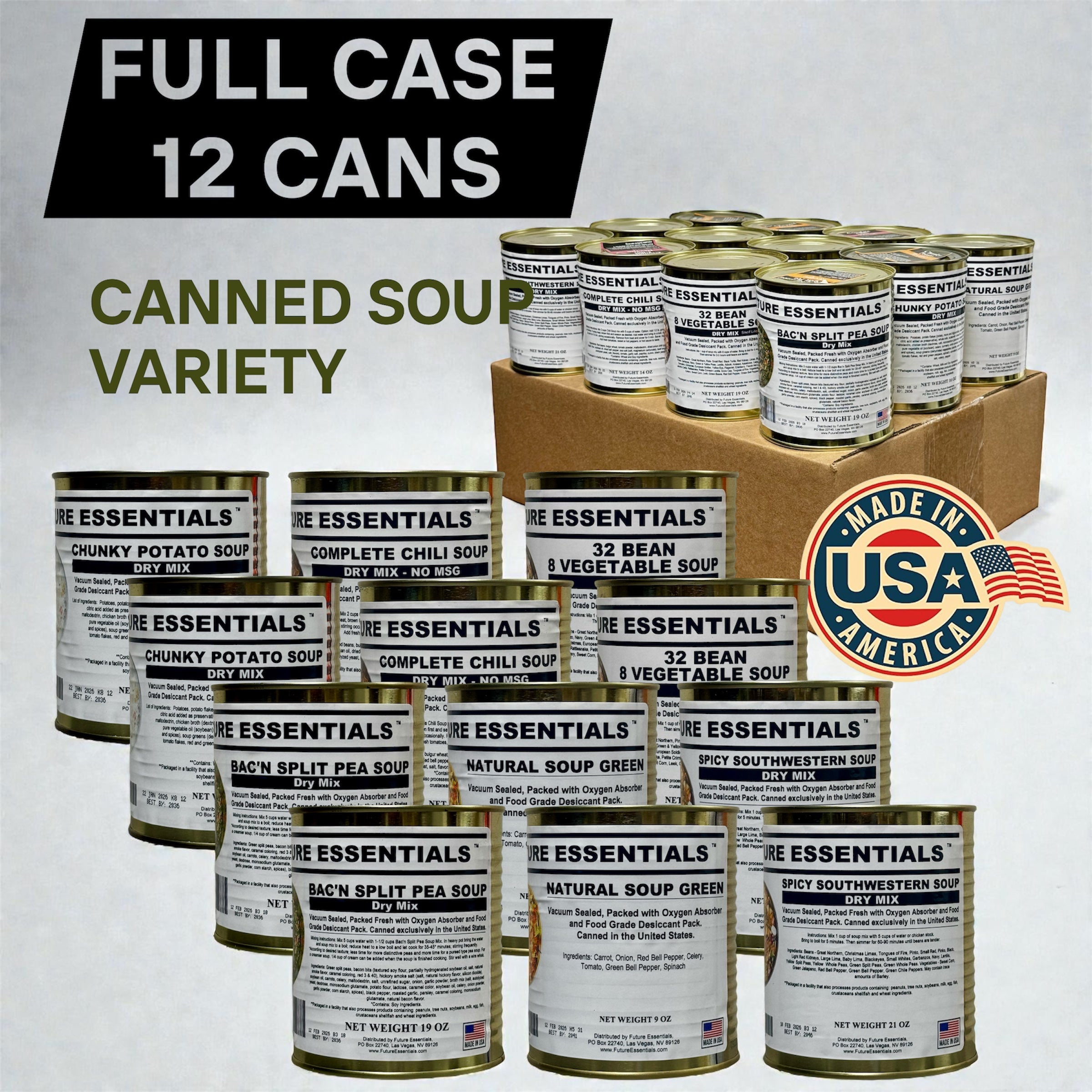 Future Essentials 6-Flavor Canned Soup Variety Pack (2 Cans Each)