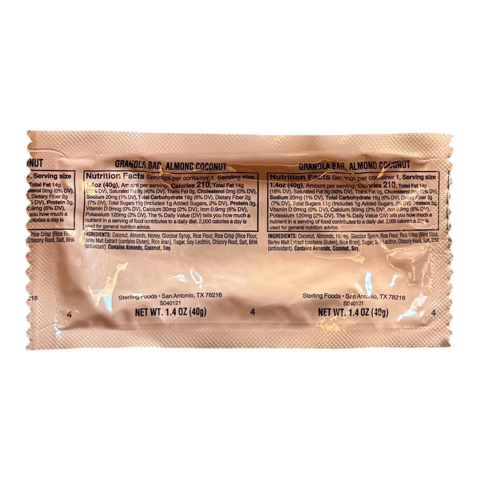 MRE Dessert - Granola Bar (Almond Coconut)
