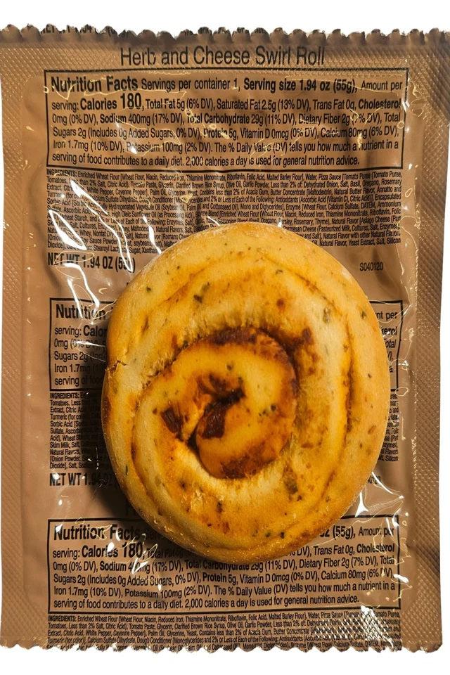 MRE Bread - Herb and Cheese Swirl Roll (Trans Fat Free)