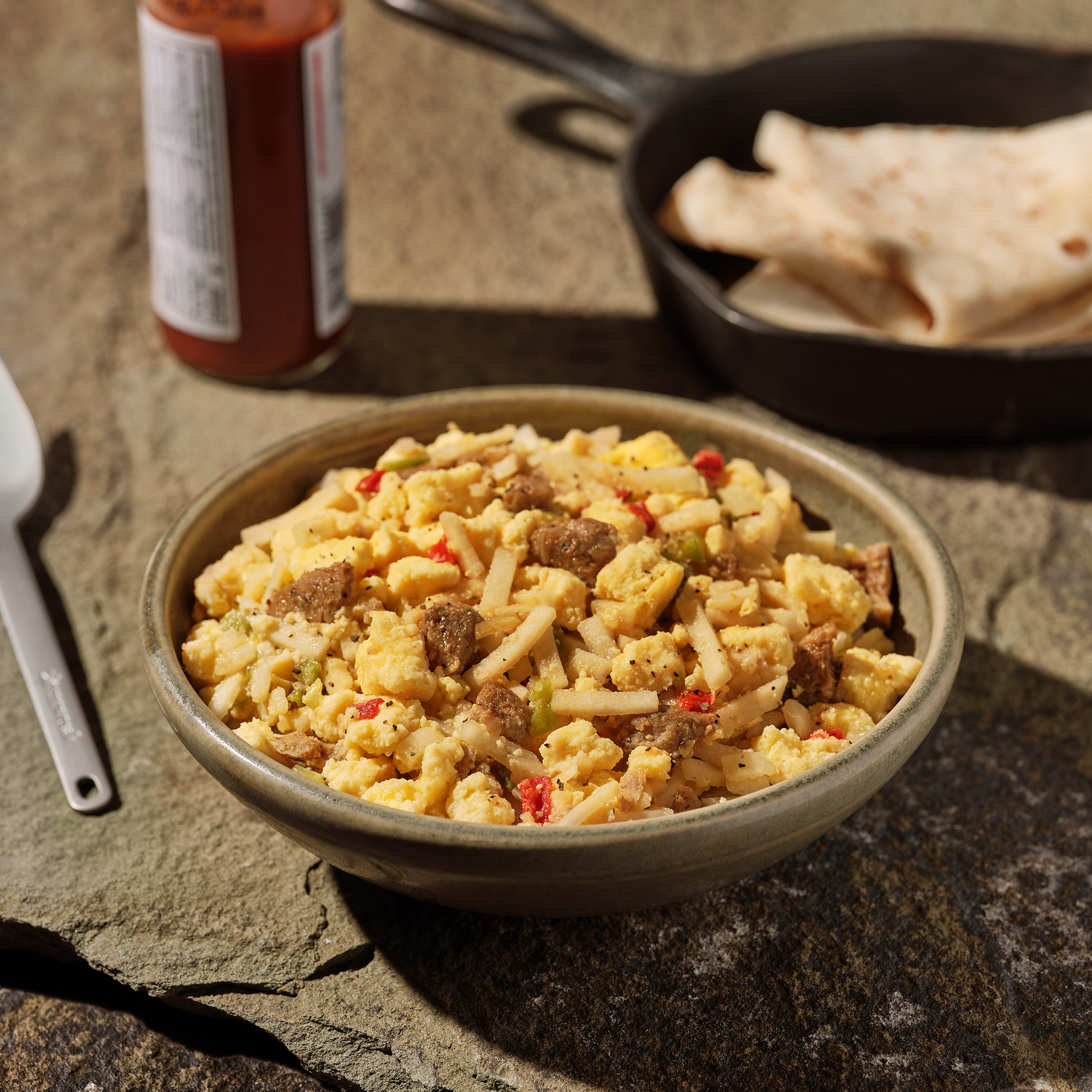 Breakfast Skillet (Eggs, Potatoes, Pork Sausage, Onions & Peppers), Freeze Dried by Mountain House