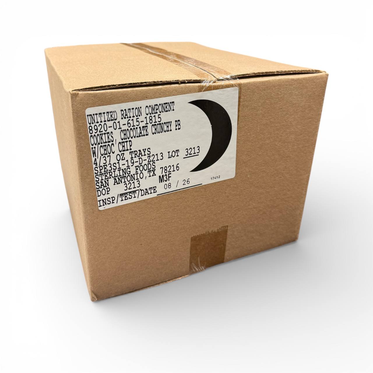 Military MRE Tray Pack, Chocolate Crunchy Peanut Butter Cookies with Chocolate Chips, Ready to Eat (UGR Component)