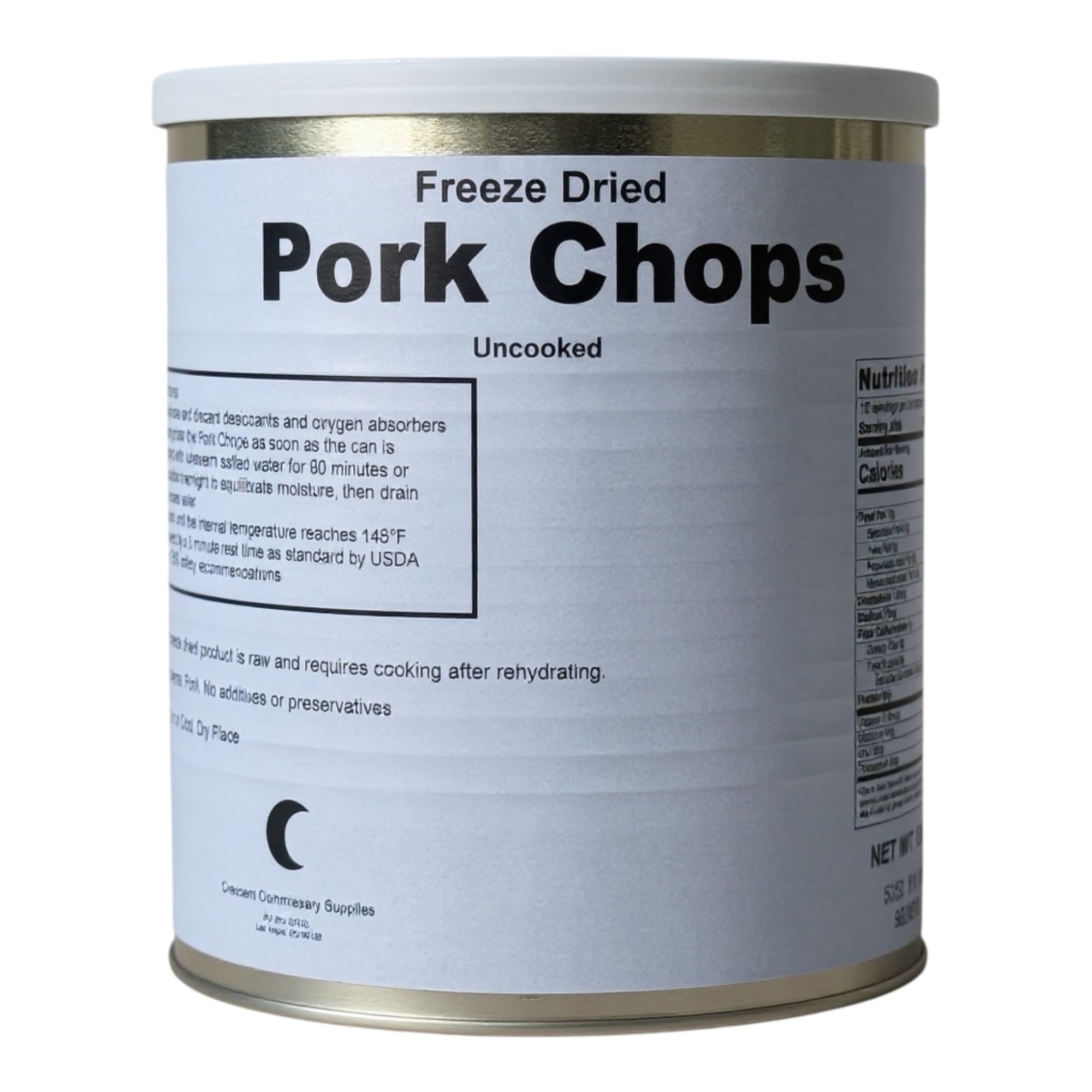 Military Surplus Freeze Dried Pork Chops in #10 Can
