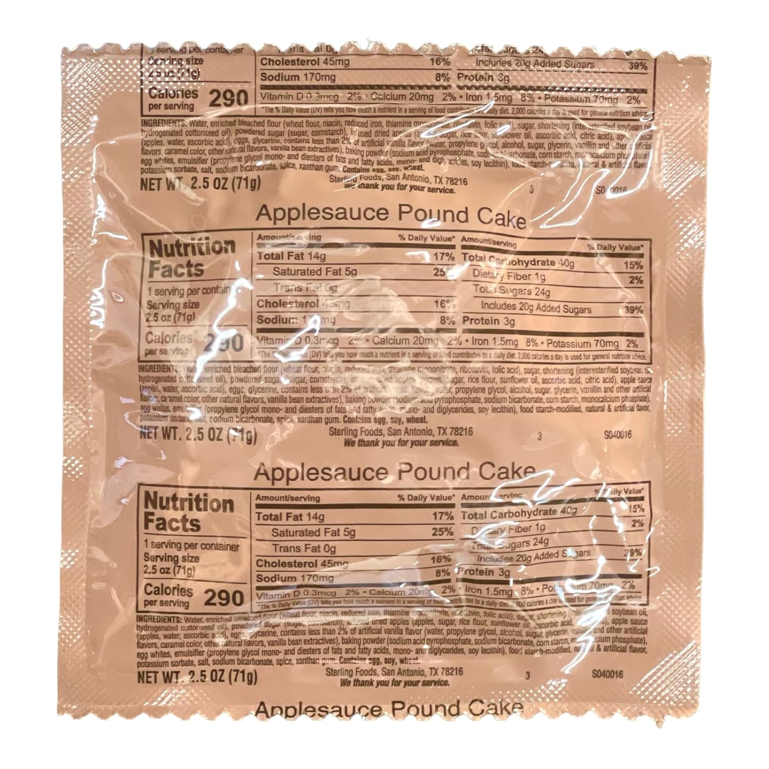 MRE Dessert - Pound Cake Combo 12-Pack (Trans Fat Free)