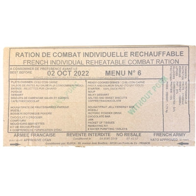 French Military MREs RCIR (24 Hour Ration)