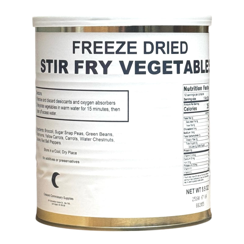 Full Case Military Surplus Stir Fry Beef Combo – 6 Cans Total (2 Freeze Dried Beef Cubes + 4 Freeze Dried Stir Fry Vegetables)