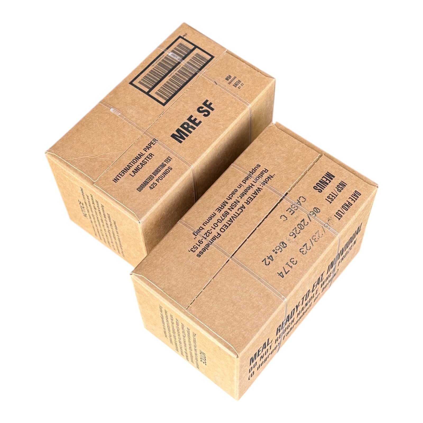 2 Cases (24 Meals) of Menu C Military MRE's with Heaters (First Inspection June 2027)