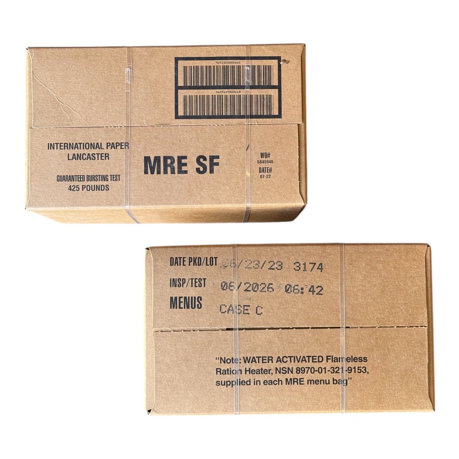 2 Cases (24 Meals) of Menu C Military MRE's with Heaters (First Inspection June 2026)
