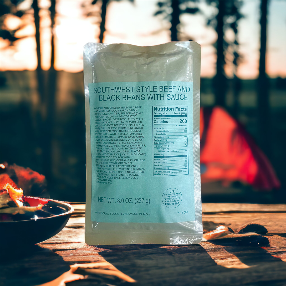 MRE Entree - Southwest Style Beef & Black Beans with Sauce