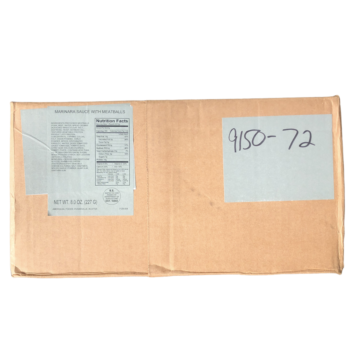 BULK MRE Entree - 72 packs of Meatballs Marinara
