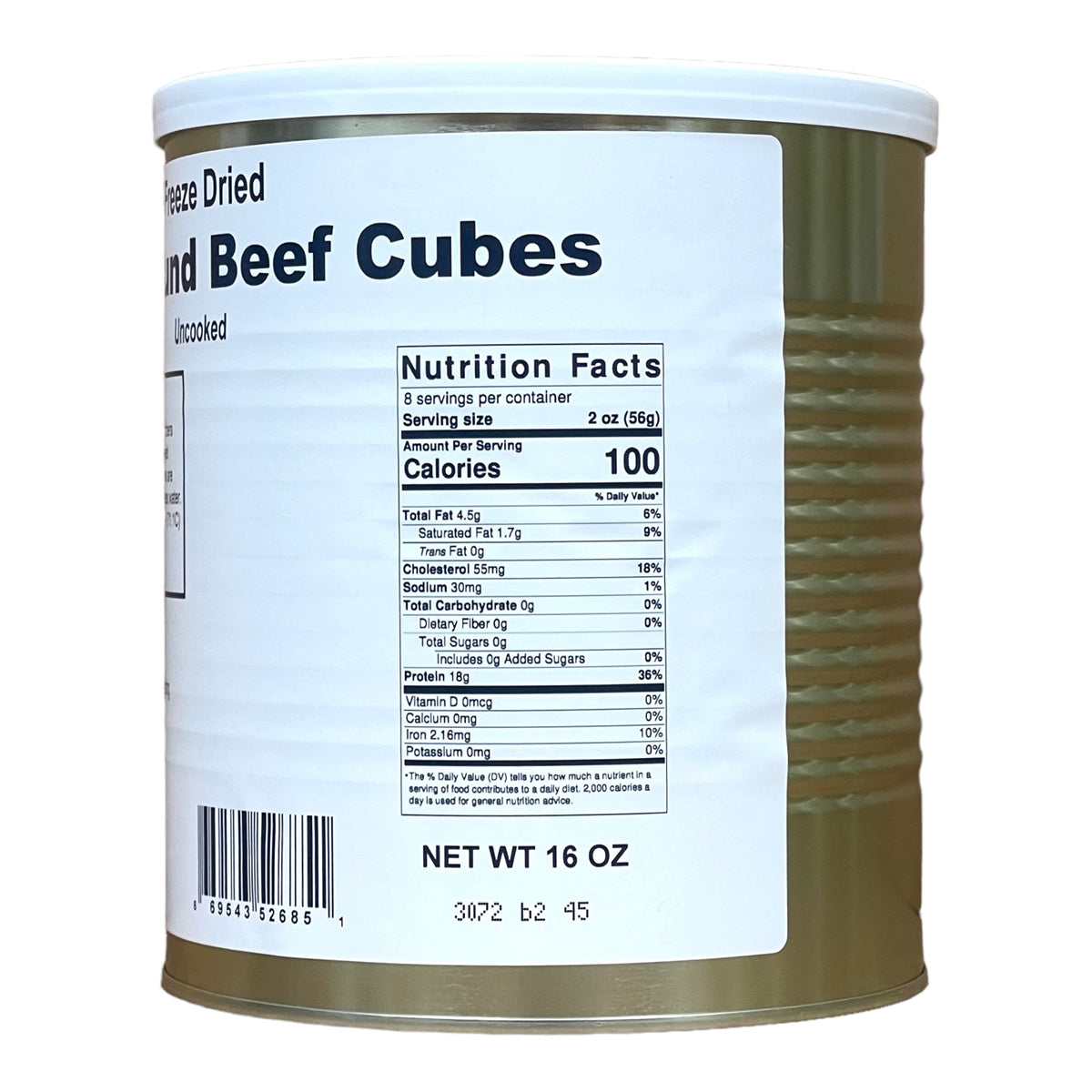 Military Surplus Freeze Dried Top Round Beef Cubes