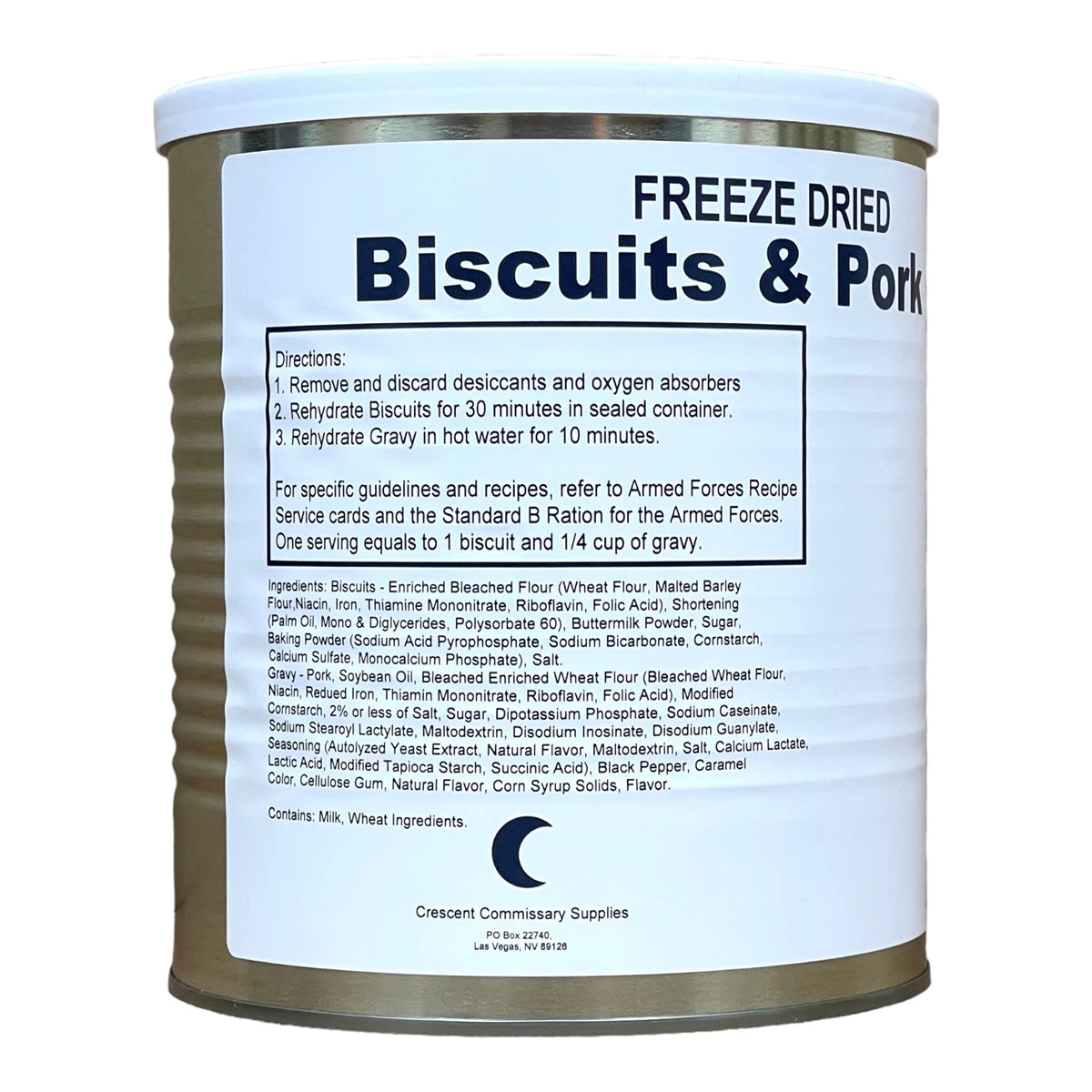 Military Surplus Freeze Dried Biscuits and Gravy