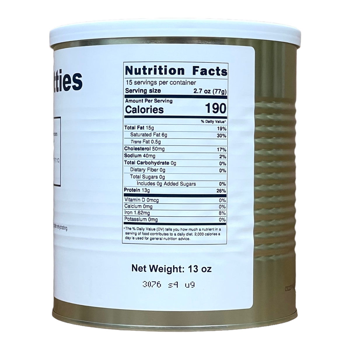 Freeze Dried Hamburger, Ground Beef Patties (13 oz)