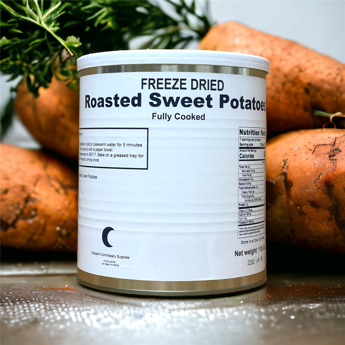 Freeze Dried Military Surplus Roasted Sweet Potatoes, Fully Cooked