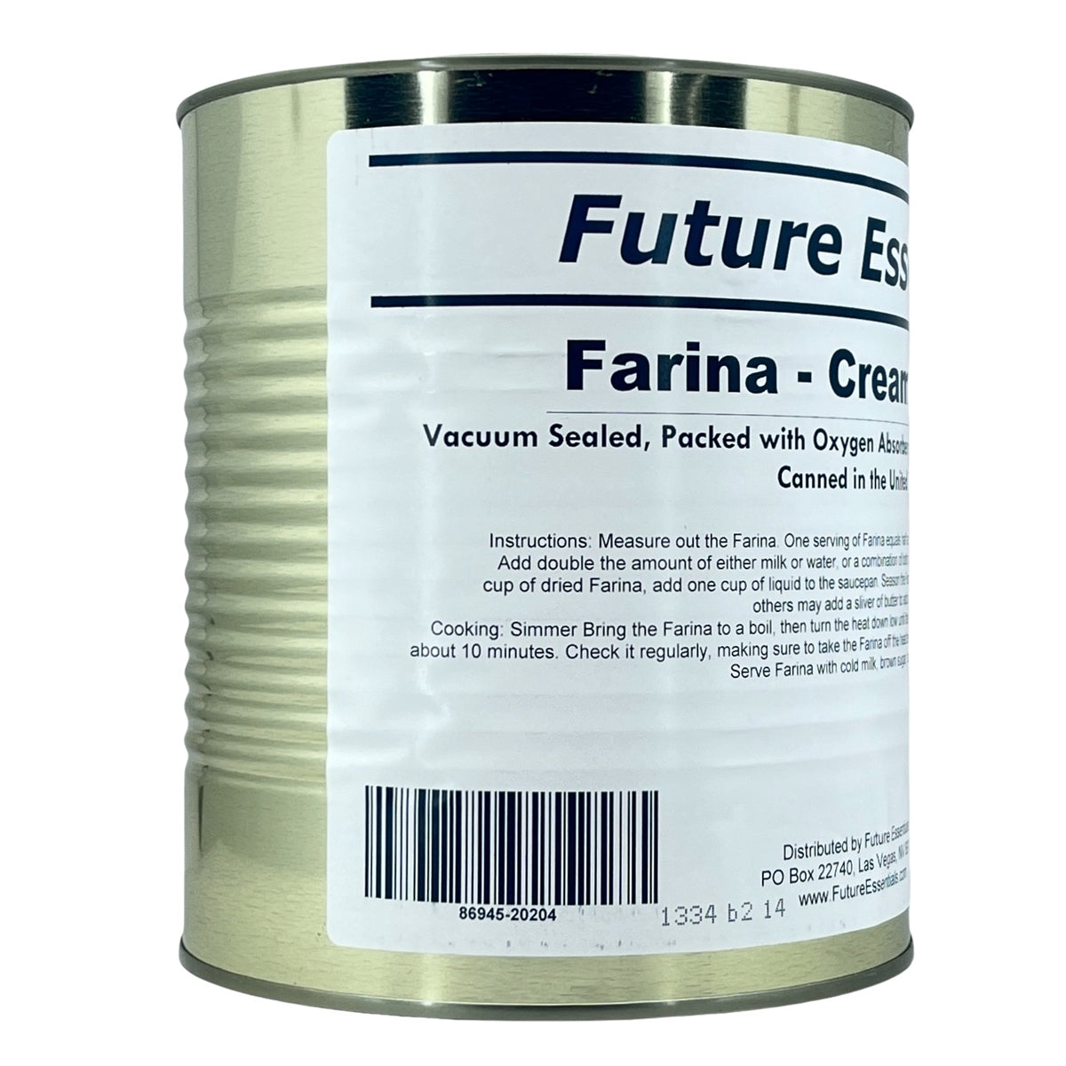 Future Essentials Farina Creamy Wheat Breakfast Cereal #10 Can