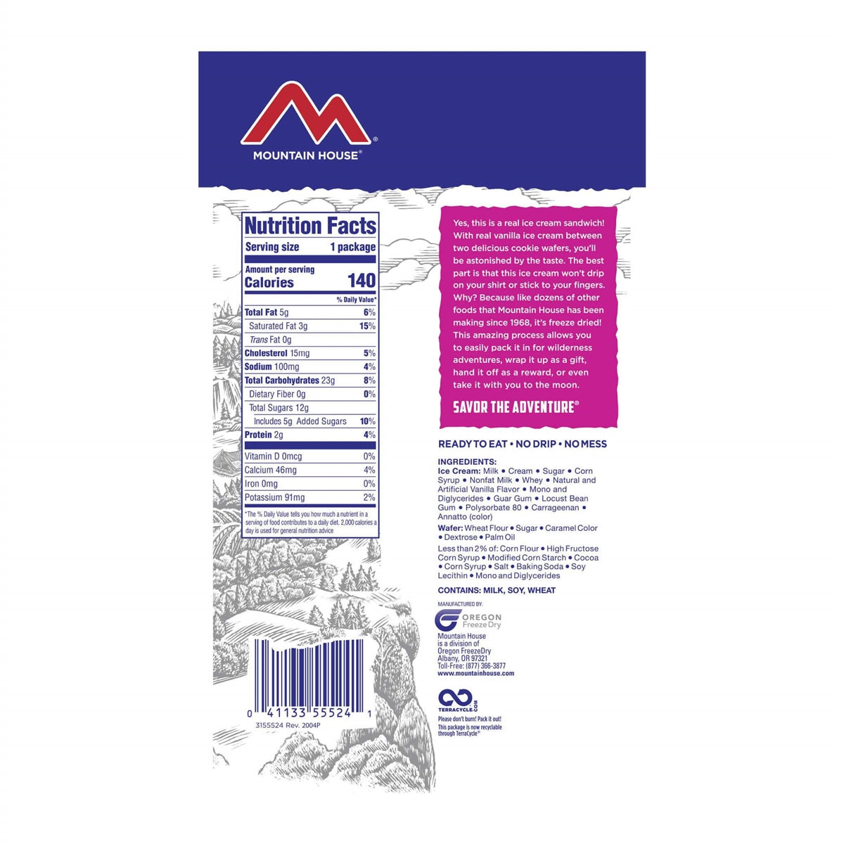 Vanilla Freeze Dried Ice Cream Sandwich by Mountain House