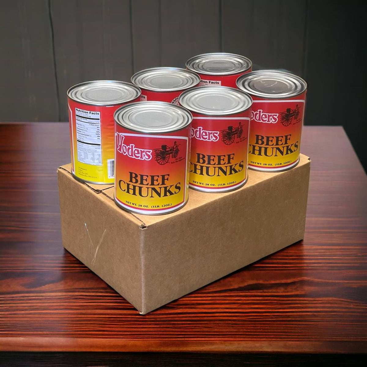 Half Case (6 Cans) of Yoder's fresh REAL Canned Beef Chunks