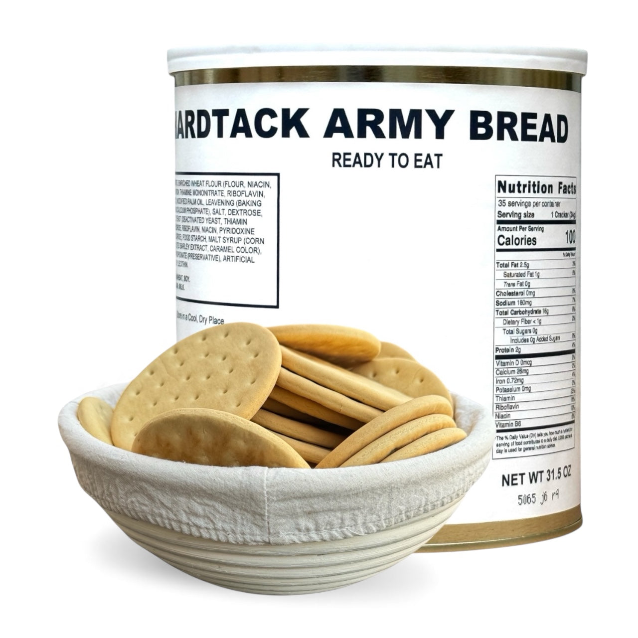 Military Surplus Hardtack Army Bread, Ready to Eat (#10 Can)