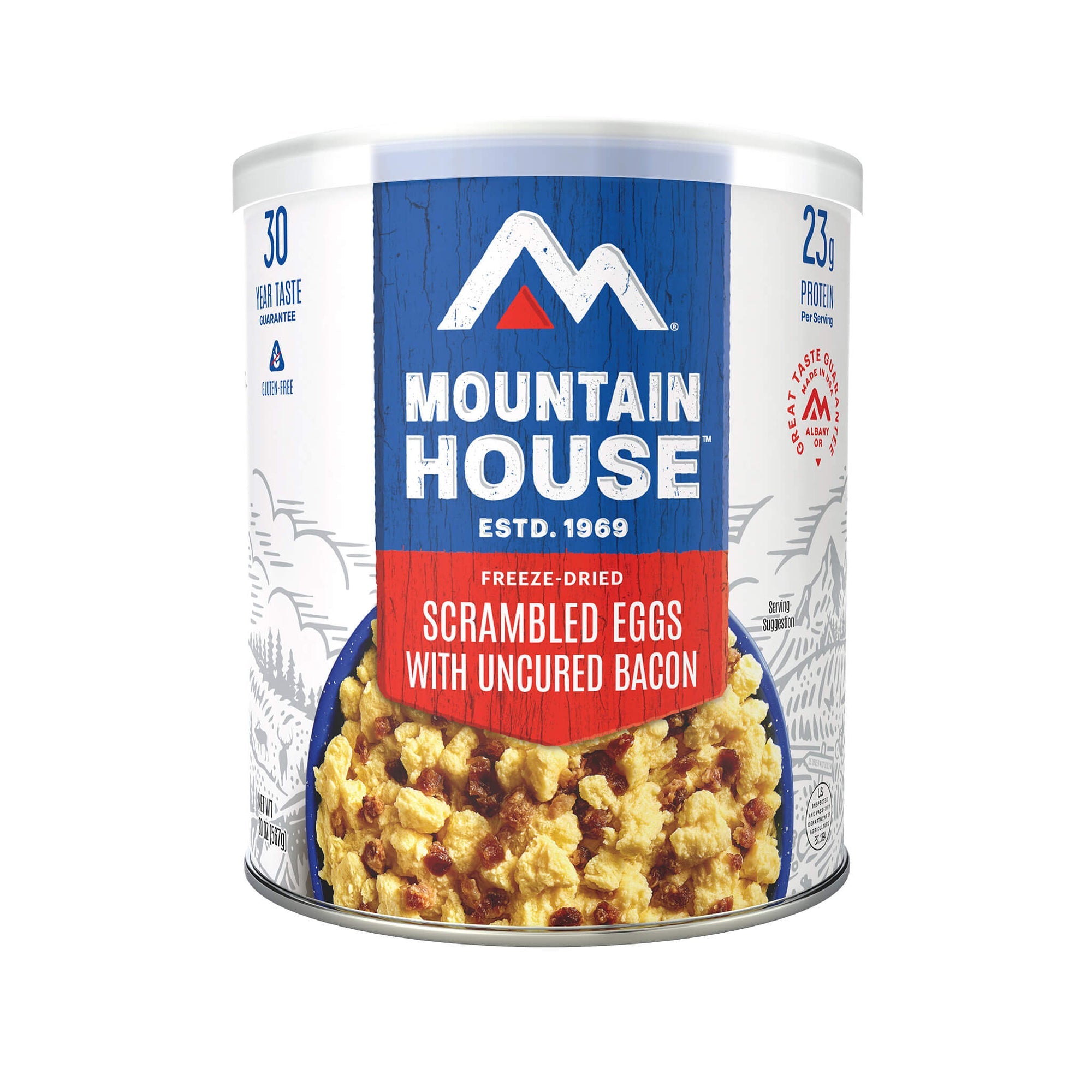 Freeze Dried Scrambled Eggs with Uncured Bacon by Mountain House, #10 Can