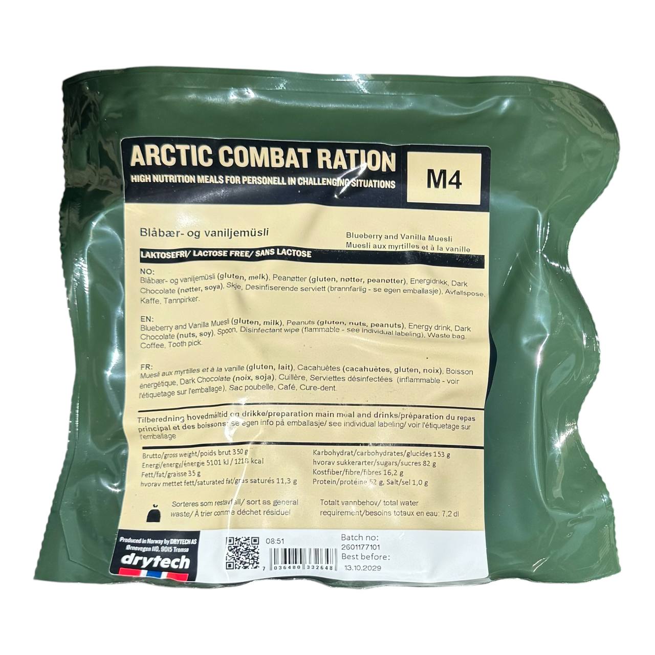 Norwegian Arctic Combat Ration Pack – Freeze Dried Norwegian MRE (SINGLE Meal)