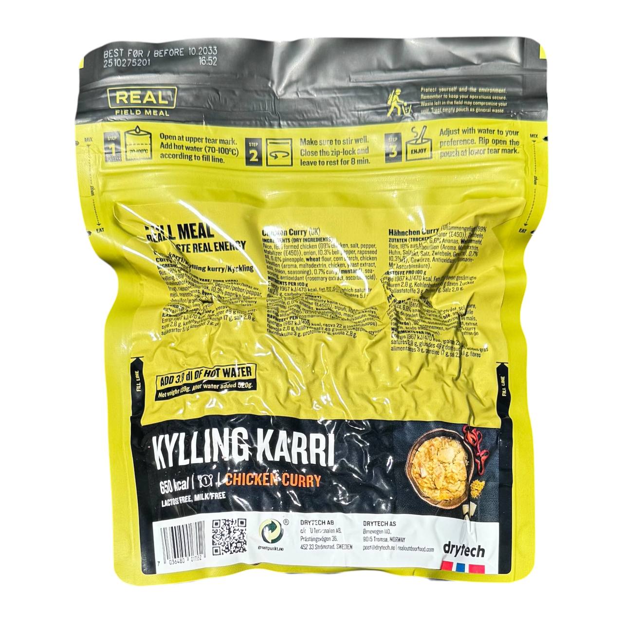 Norwegian Arctic Combat Ration Pack – Freeze Dried Norwegian MRE (SINGLE Meal)