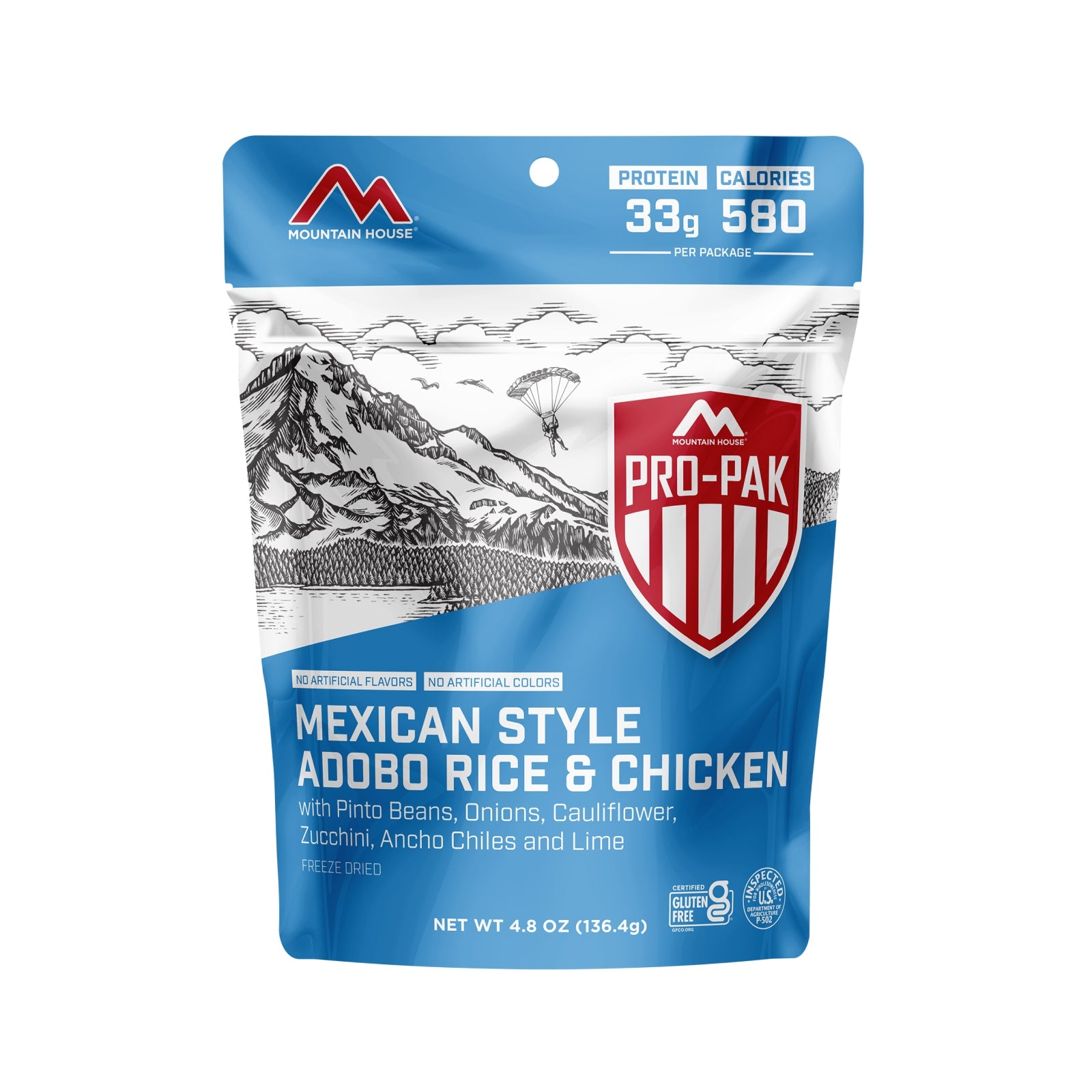 Mexican Style Adobo Rice & Chicken, Freeze Dried, PRO PAK by Mountain House