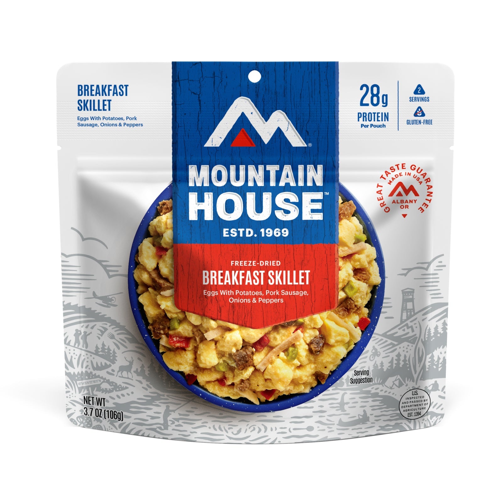 Breakfast Skillet (Eggs, Potatoes, Pork Sausage, Onions & Peppers), Freeze Dried by Mountain House