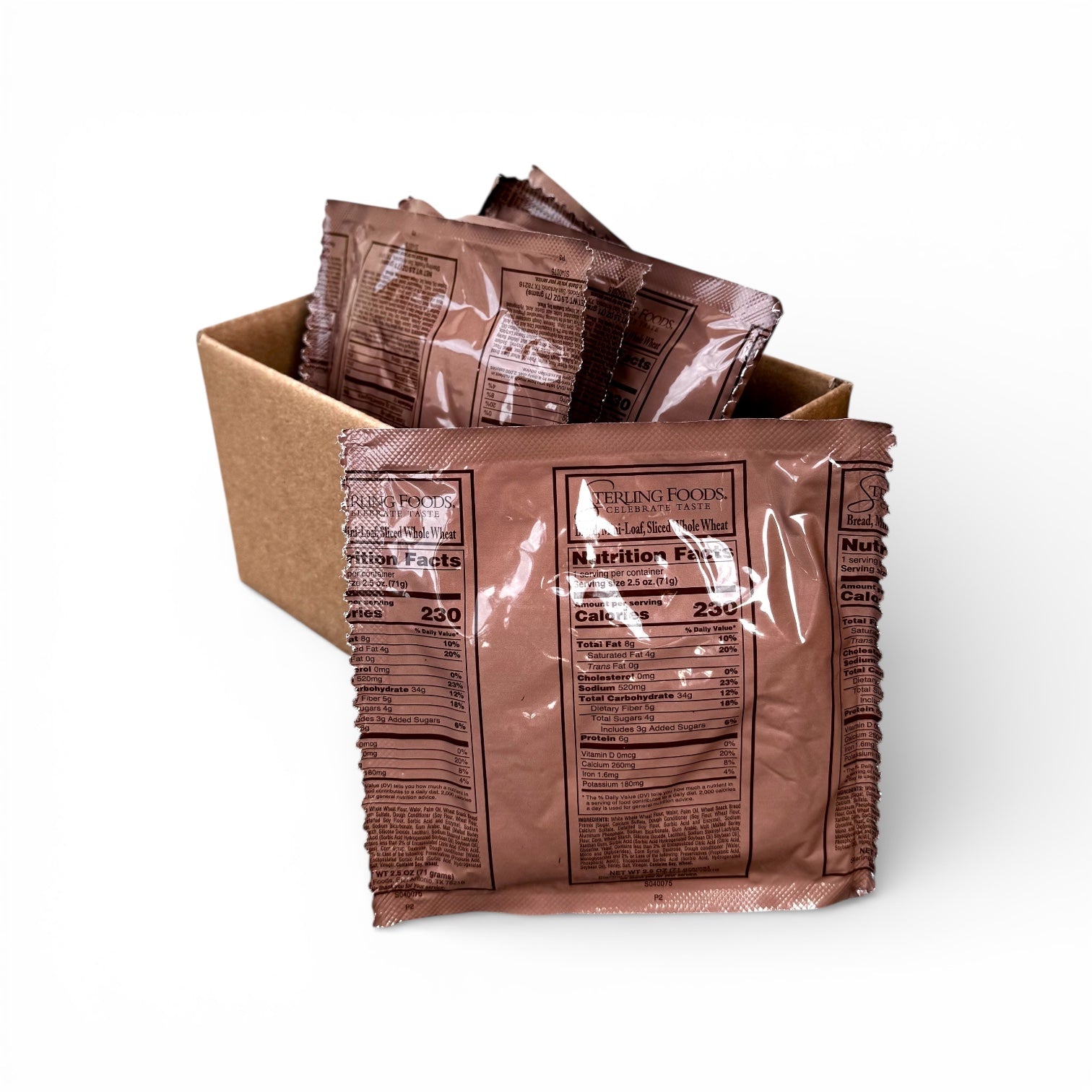 MRE Bread - Mini Loaf of Whole Wheat Bread (2.5 oz pack) TFF