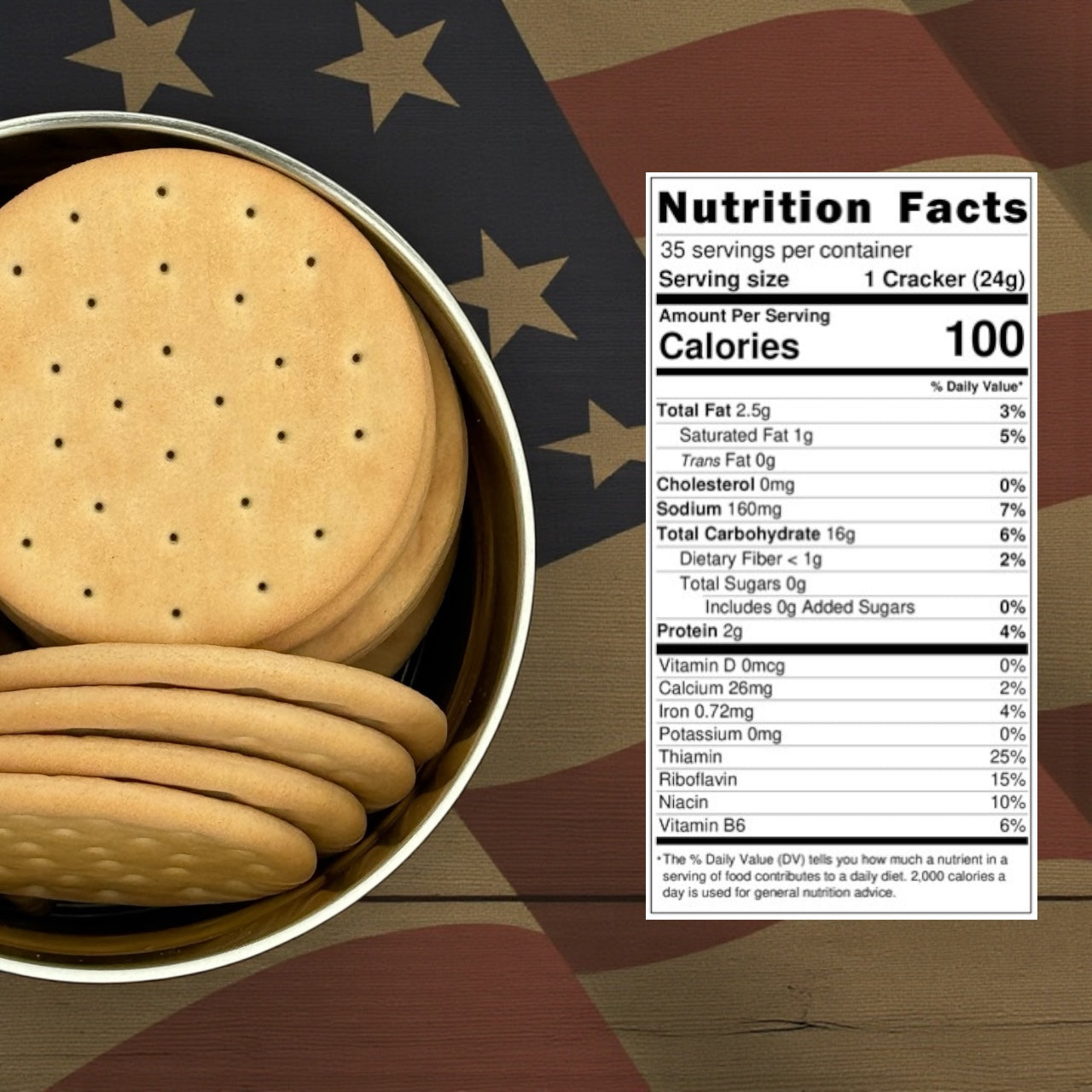 Military Surplus Hardtack Army Bread, Ready to Eat (#10 Can)