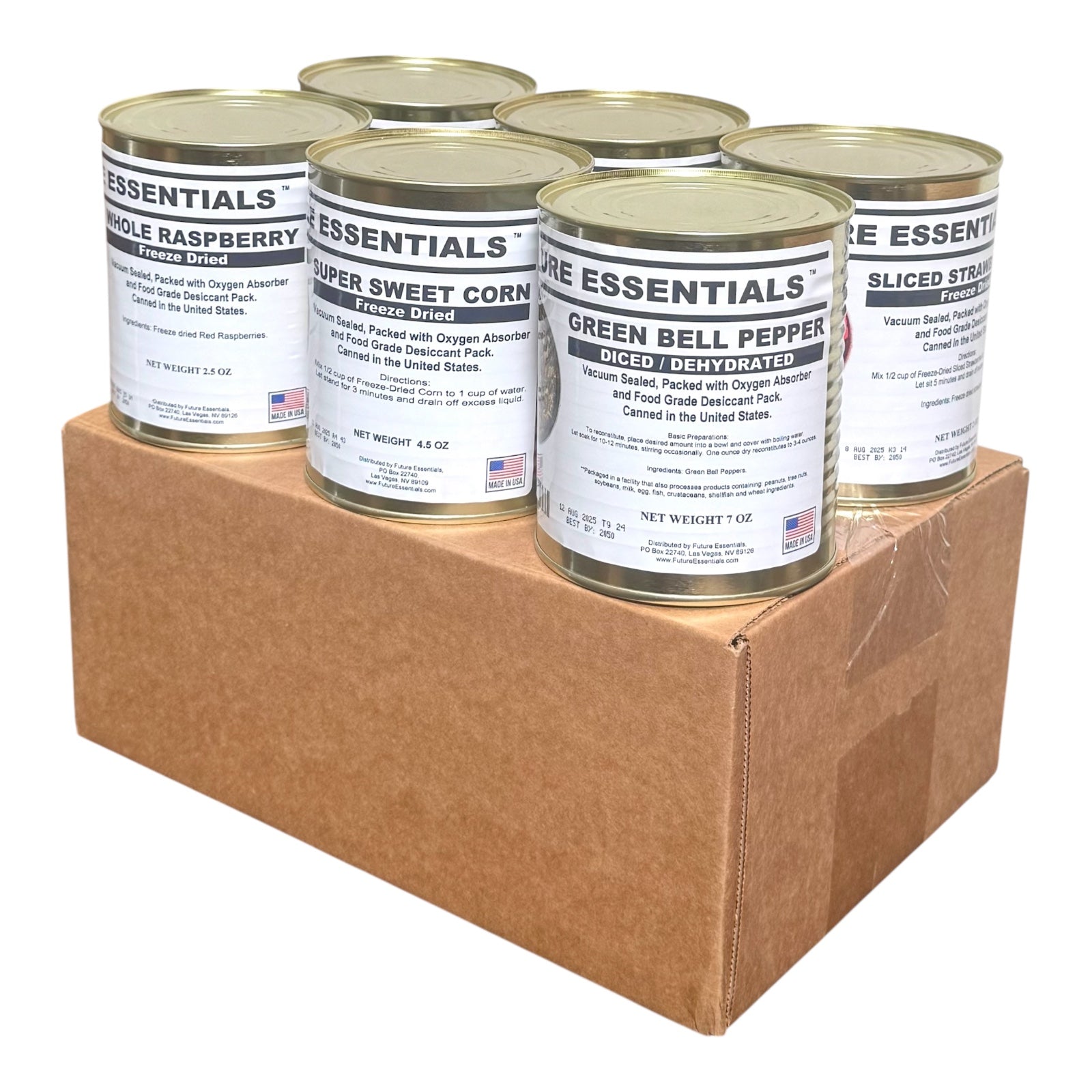 Sample Pack (6 Cans) of Future Essentials Freeze Dried Fruits and Vegetables