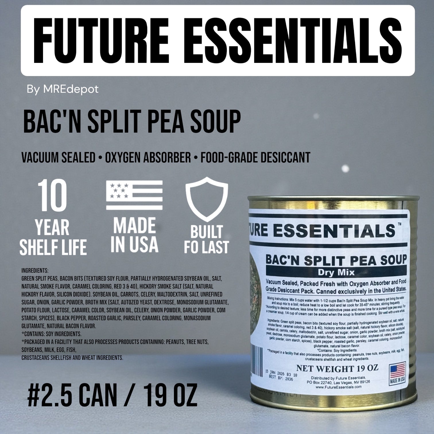 Future Essentials Bacon Split Pea Soup Dry Mix