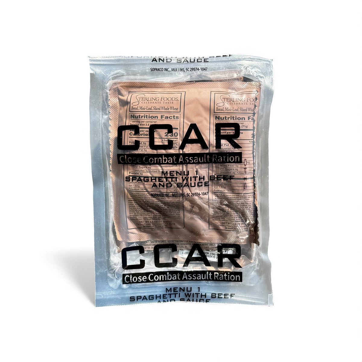 US Close Combat Assault Ration 24 Hour Rations (CCAR, FSR, MRE, MCW)