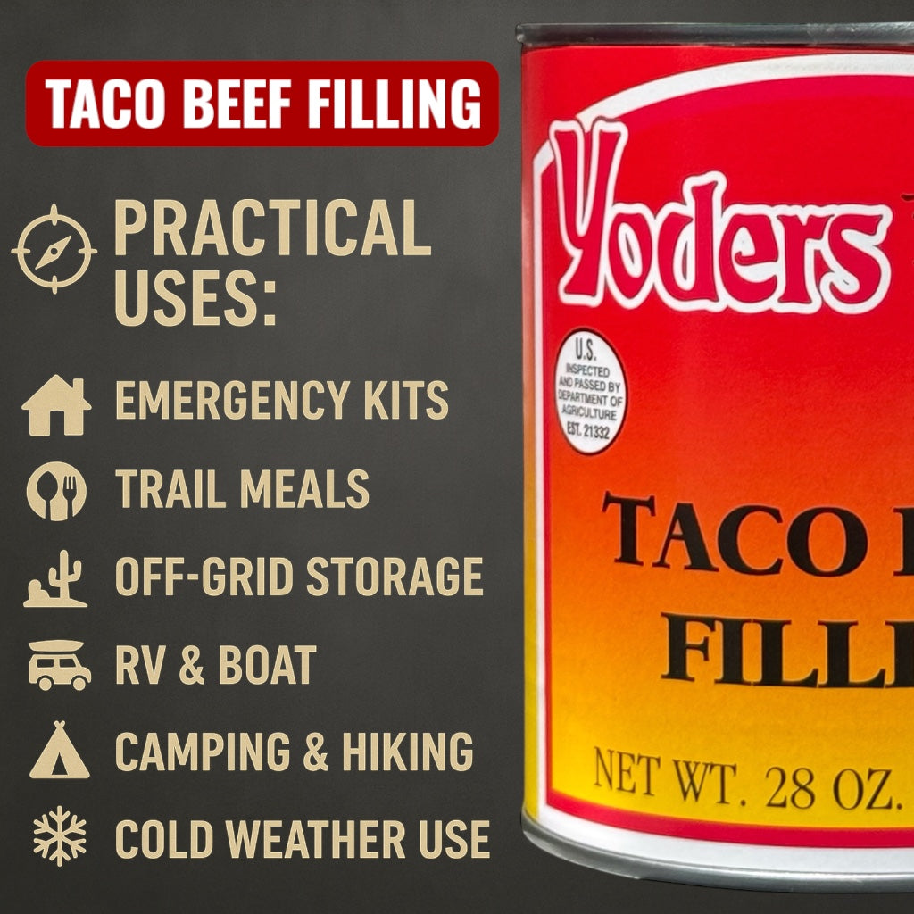 SINGLE CAN (28 oz) of Yoder's fresh real Canned Taco Beef Filling