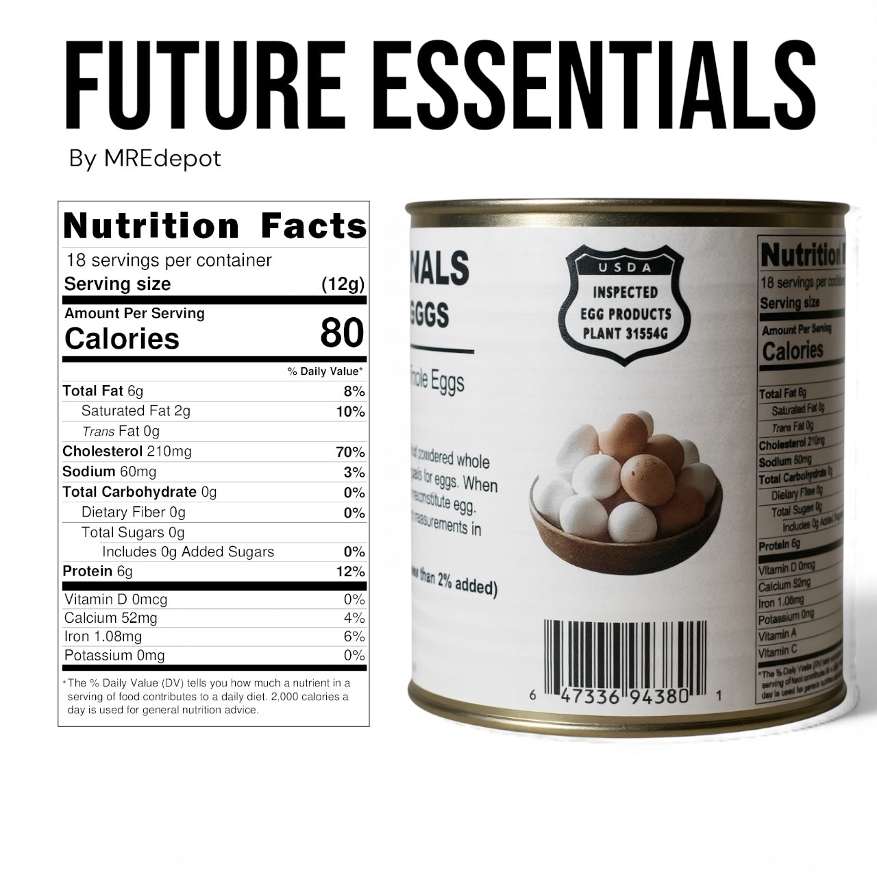 Future Essentials Powdered Whole Eggs (8 oz can)