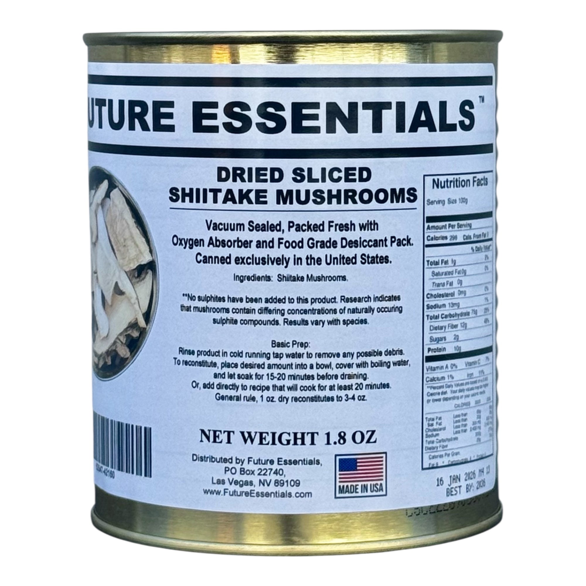 Future Essentials Dehydrated Sliced Shiitake Mushrooms