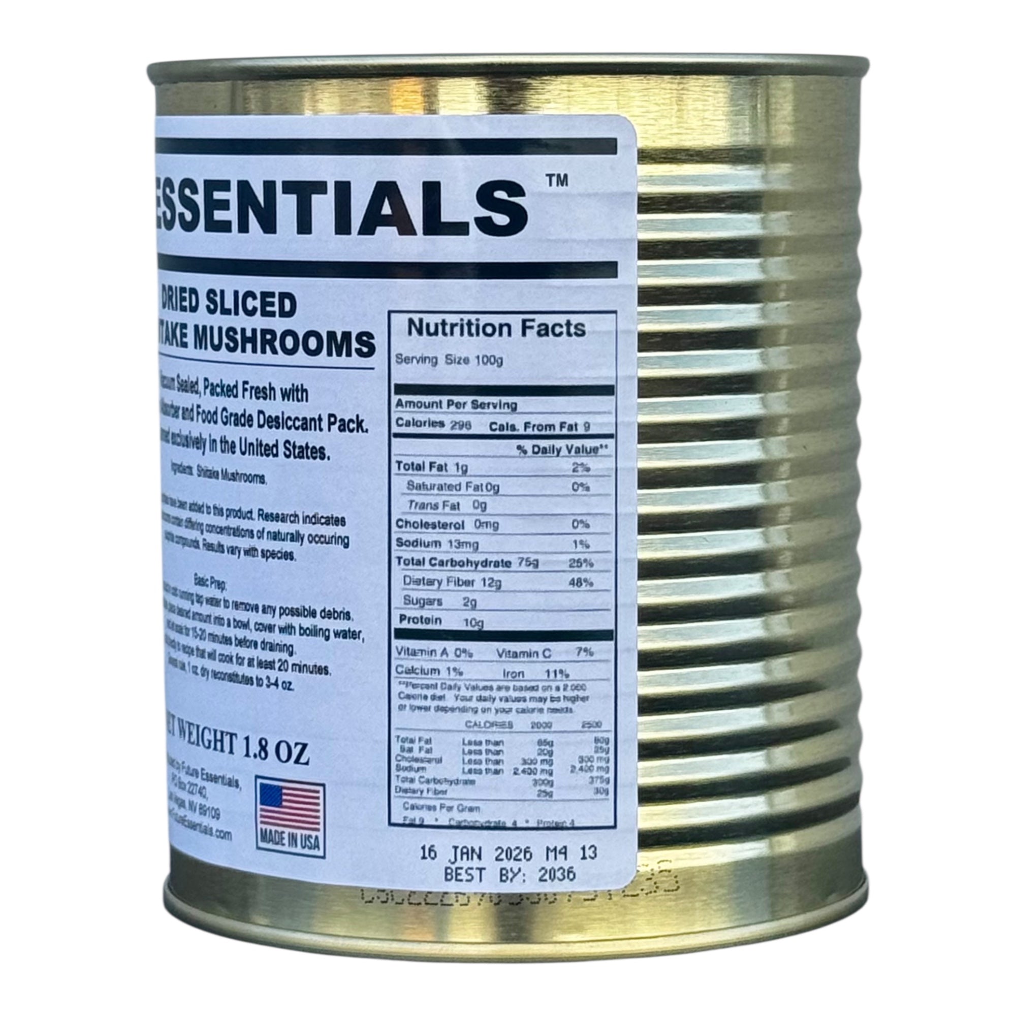 Future Essentials Dehydrated Sliced Shiitake Mushrooms