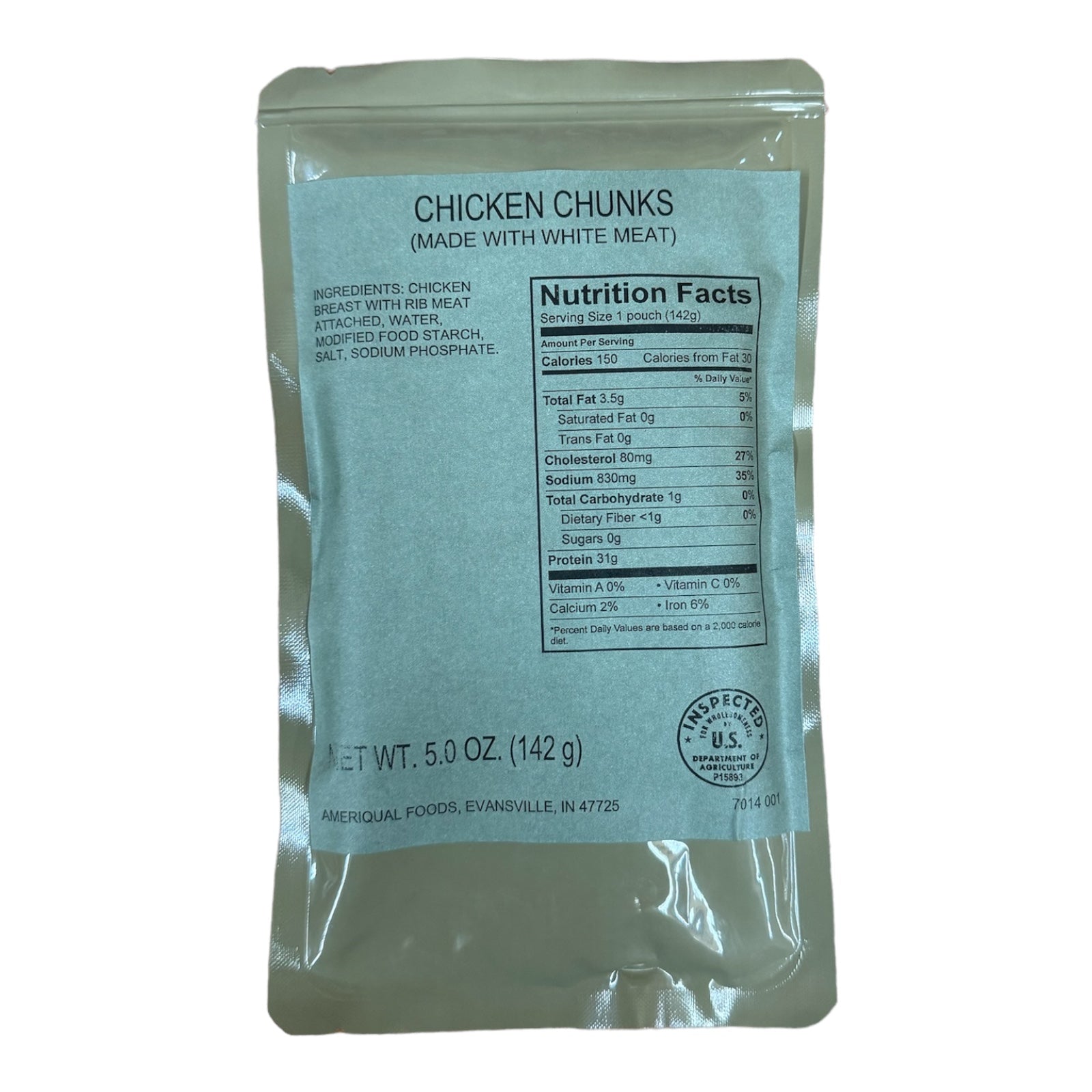 MRE Entree - Chicken Chunks (made with white meat)