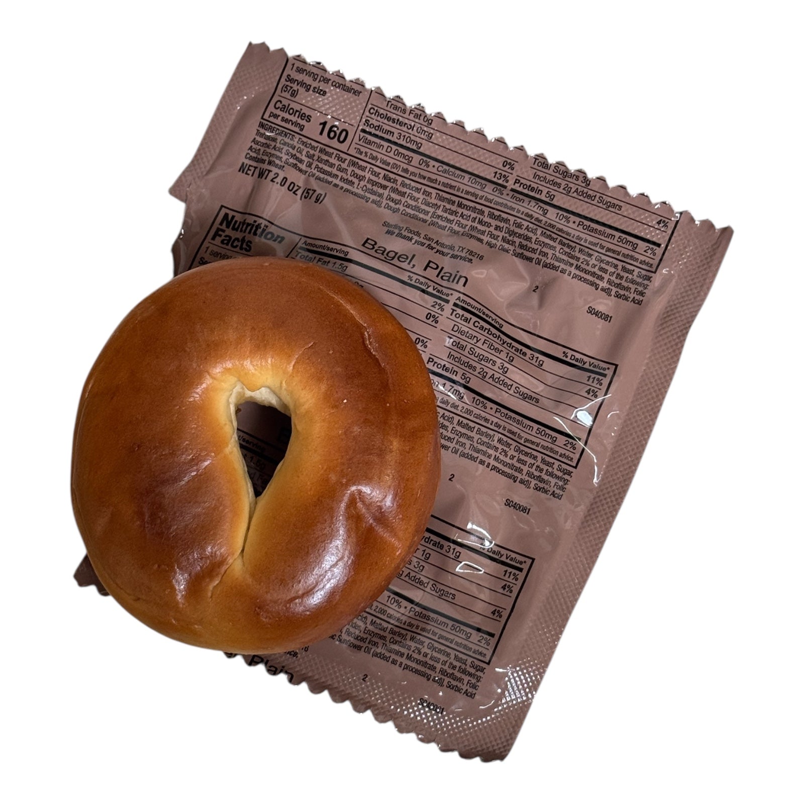 MRE Bread - Plain Bagel (Trans Fat Free)