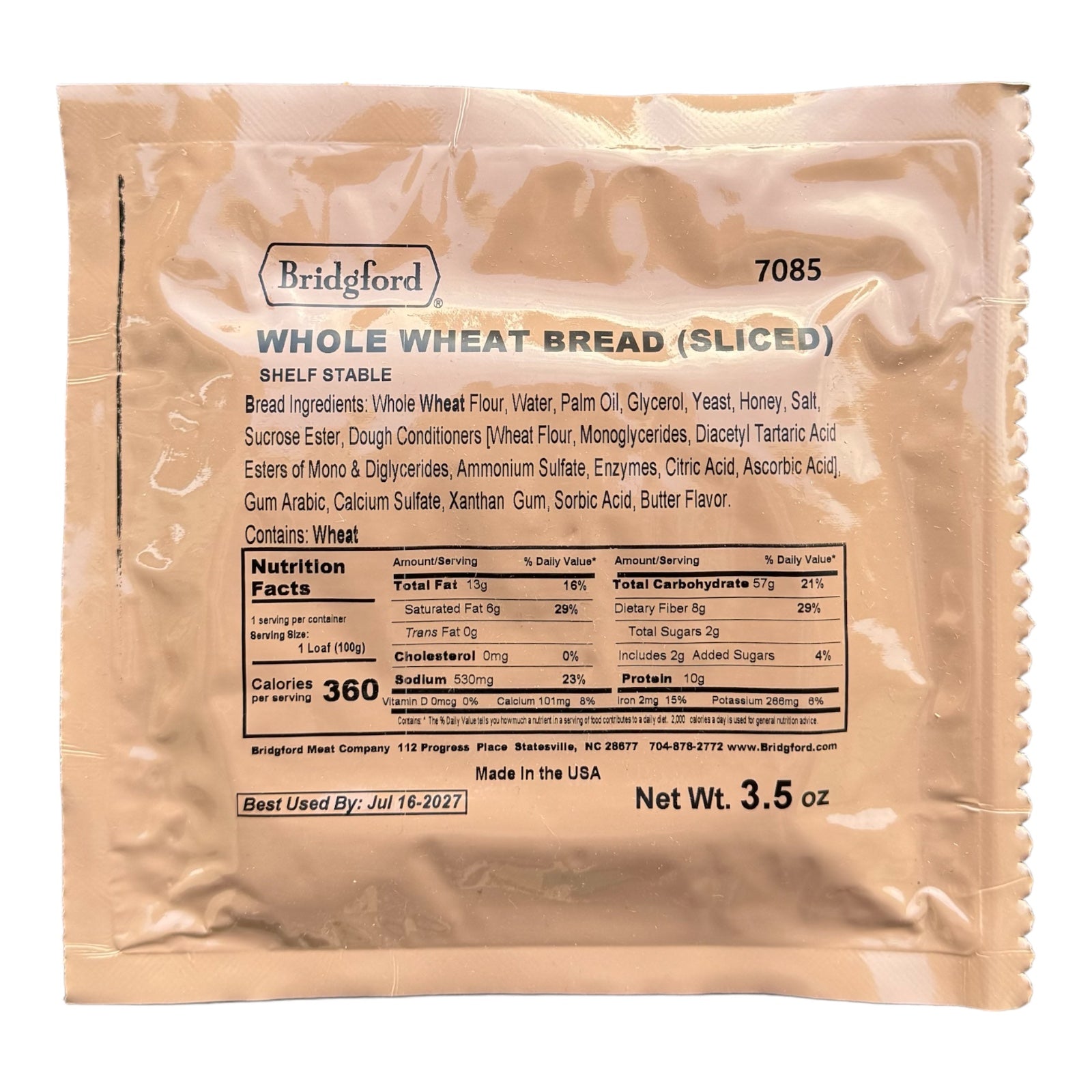 MRE Whole Wheat Bread by Bridgford