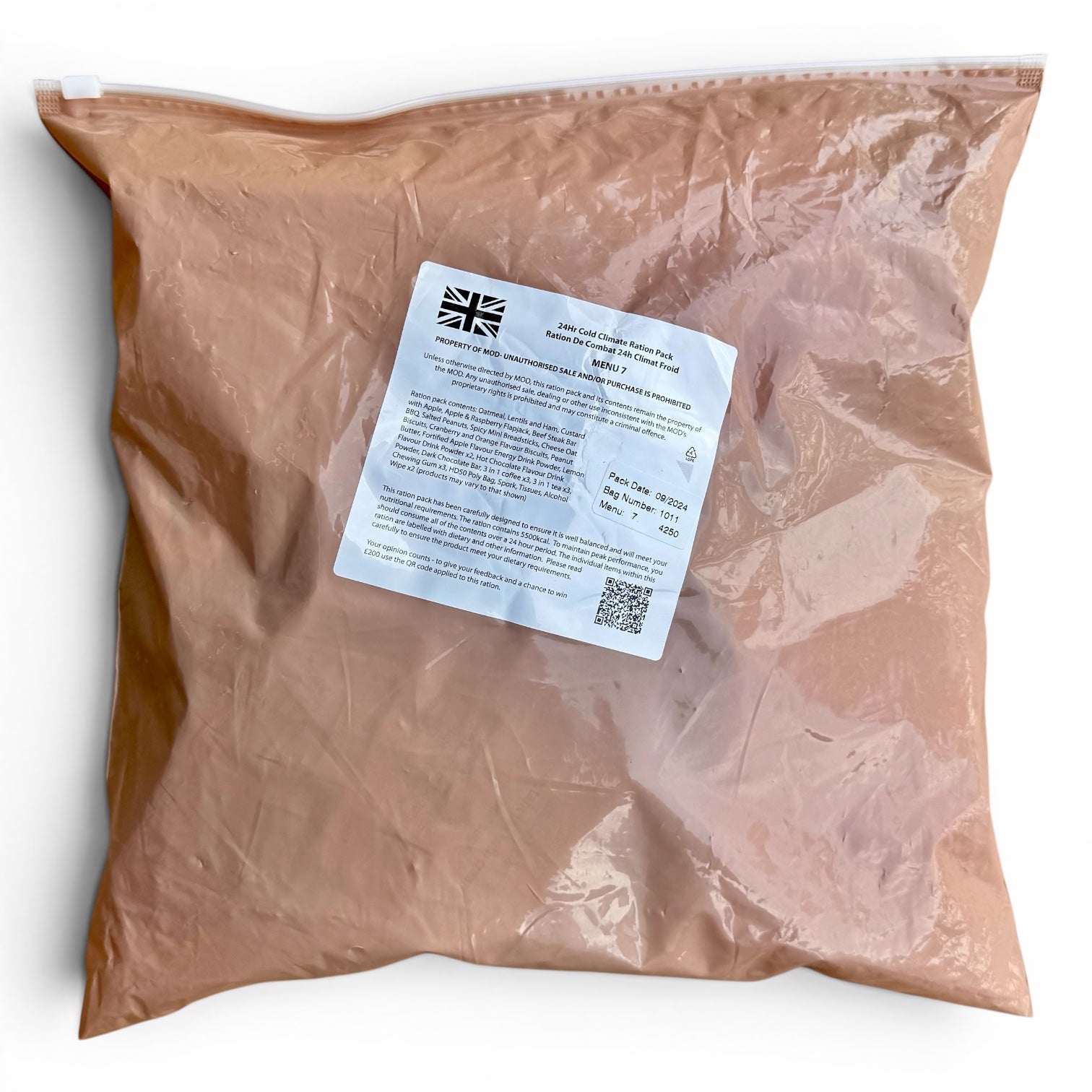 British Armed Forces 24-HOUR Cold Climate Ration Pack (CCR) – Arctic Military MRE (Brown Bag)